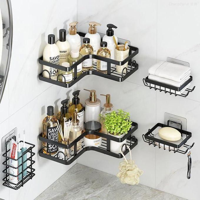 Ensemble de 5 étagères de douche adhésives et organisateur de salle de bain