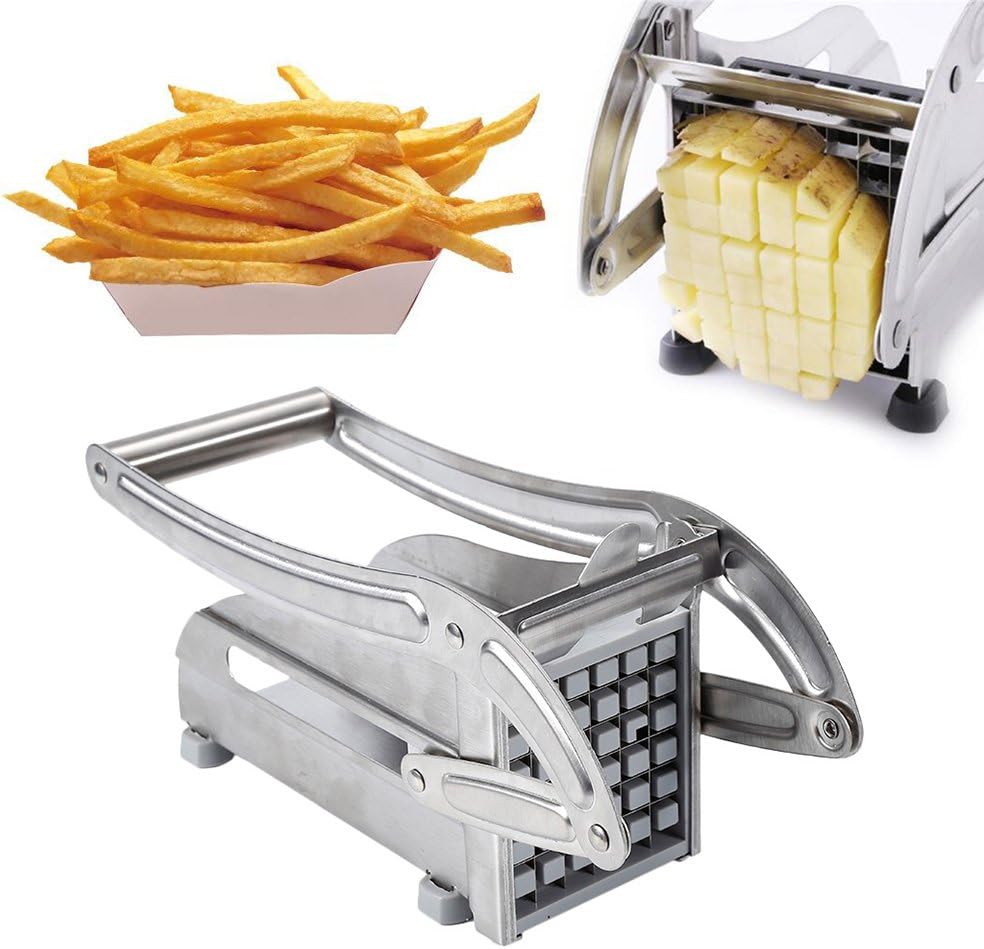Coupe-frites machine inox pro lames trancheuse pommes de terre légumes concombre découper cuisine carotte