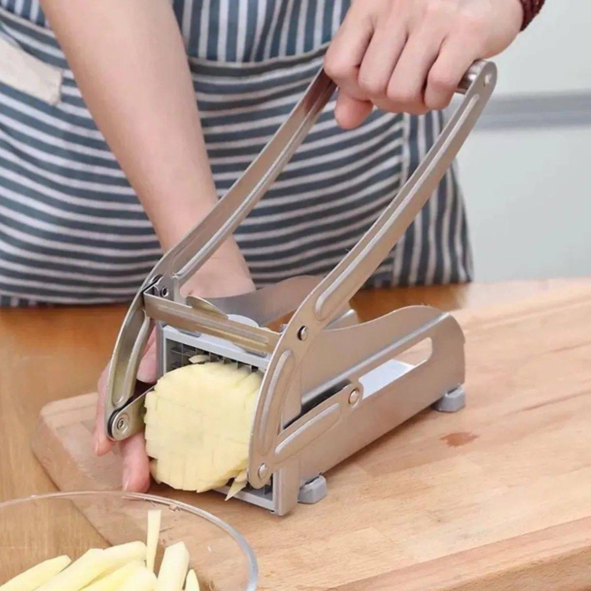 Coupe-frites machine inox pro lames trancheuse pommes de terre légumes concombre découper cuisine carotte