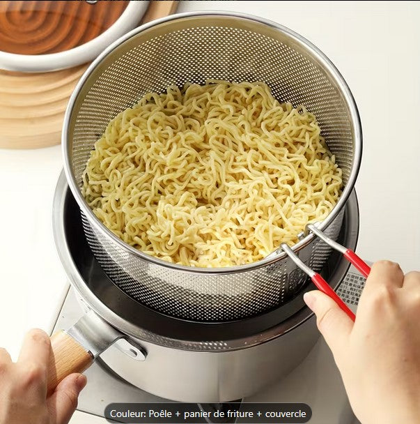 Friteuse en acier inoxydable avec panier